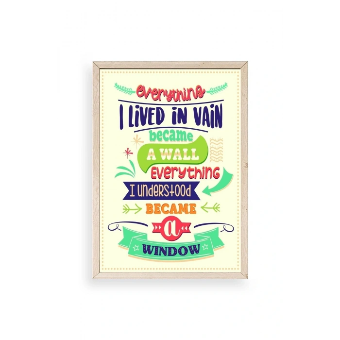 Motto Ahşap Çerçeveli Tablo 50 x 70
