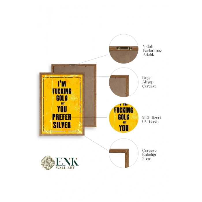 Motto Ahşap Çerçeveli Tablo 50 x 70