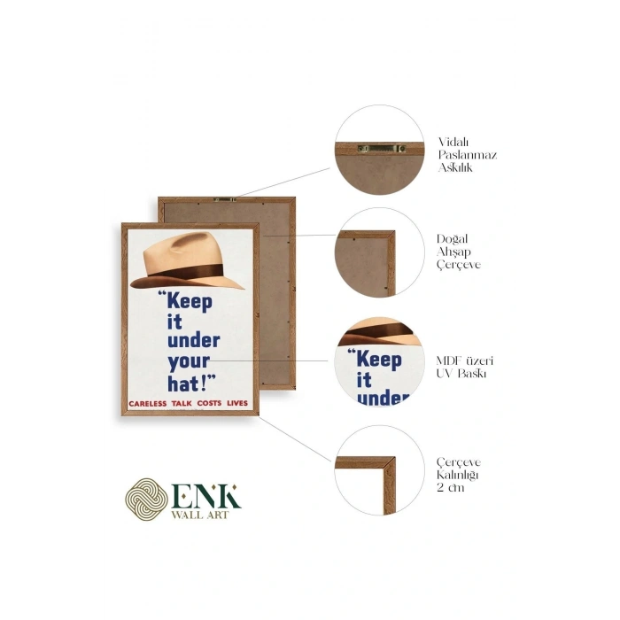 Motto Ahşap Çerçeveli Tablo 50 x 70