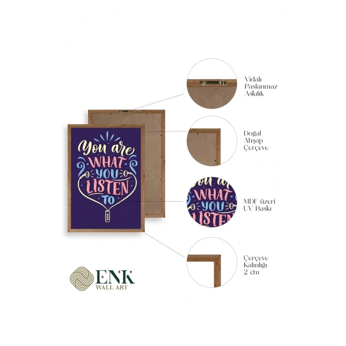 Motto Ahşap Çerçeveli Tablo 50 x 70