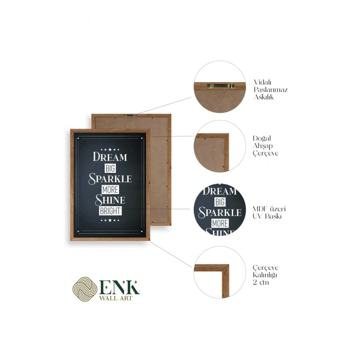 Motto Ahşap Çerçeveli Tablo 50 x 70