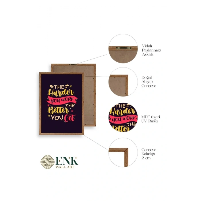 Motto Ahşap Çerçeveli Tablo 50 x 70