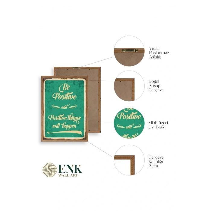 Motto Ahşap Çerçeveli Tablo 50 x 70