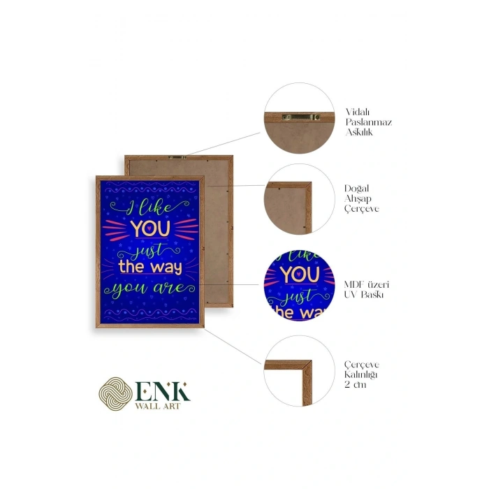 Motto Ahşap Çerçeveli Tablo 50 x 70