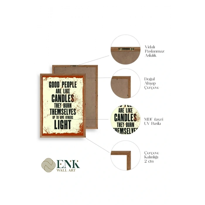 Motto Ahşap Çerçeveli Tablo 50 x 70