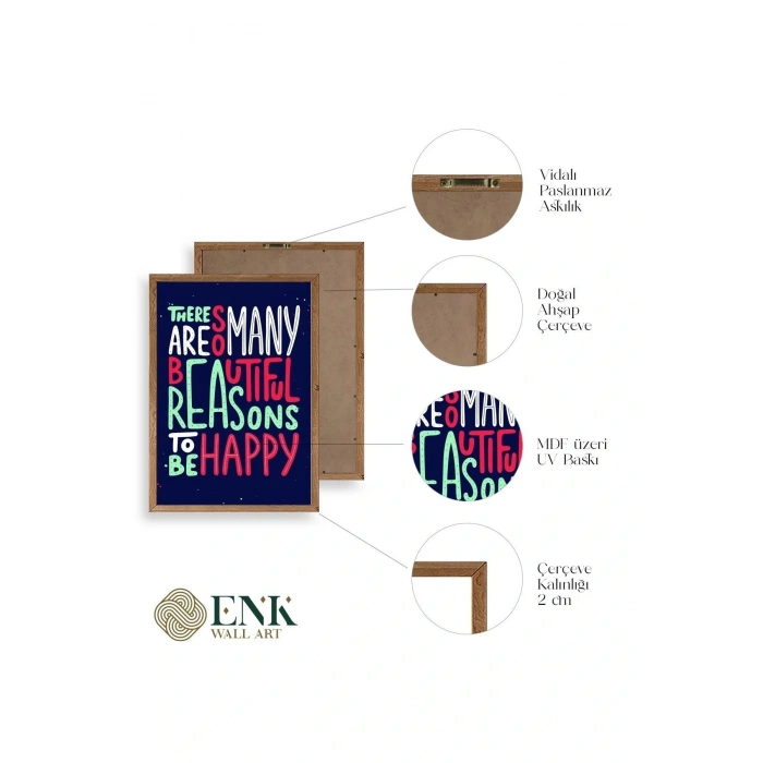 Motto Ahşap Çerçeveli Tablo 50 x 70