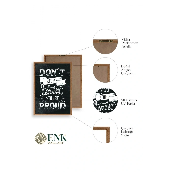 Motto Ahşap Çerçeveli Tablo 50 x 70