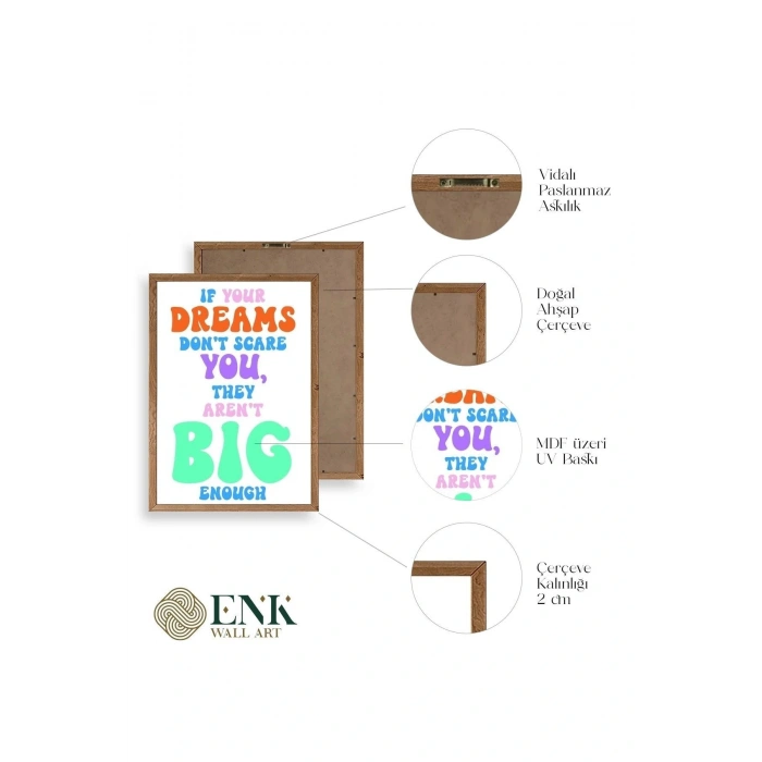 Motto Ahşap Çerçeveli Tablo 50 x 70