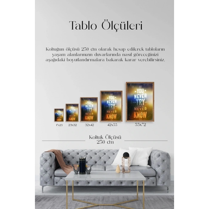 Motto Ahşap Çerçeveli Tablo 50 x 70