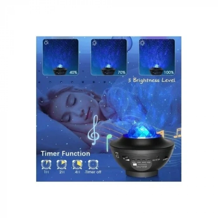 Multifonksiyonel Galaxy Projektör 10 Mod Bluetooth İle