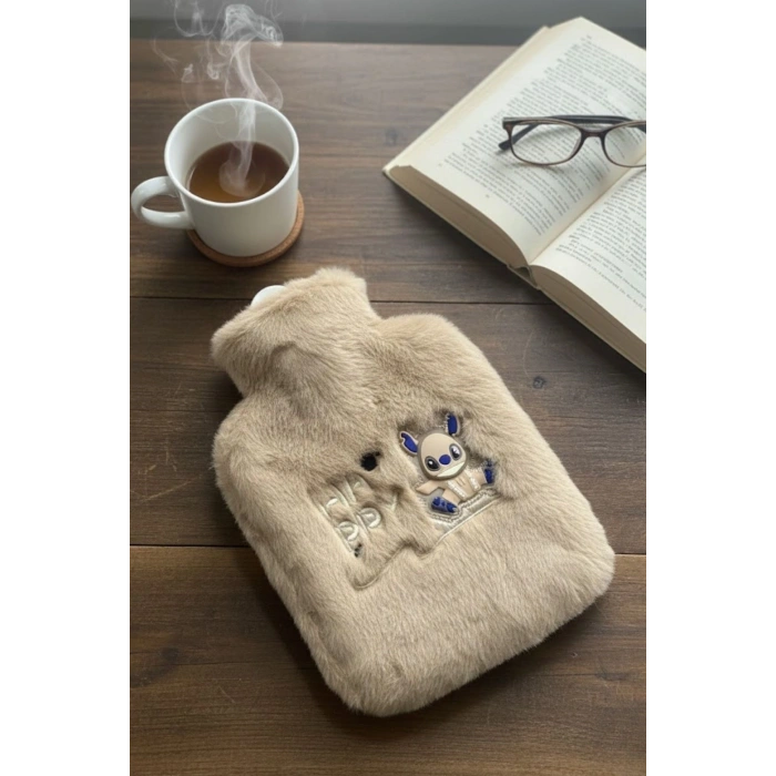 Mutlu Robot Hayvan Figürlü Peluş Sıcak Su Torbası 1 Lt – Yumuşak Kılıf, Uzun Süre Sıcak Tutan Termal Su Torbası