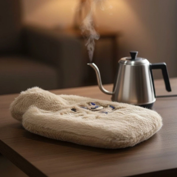 Mutlu Robot Hayvan Figürlü Peluş Sıcak Su Torbası 1 Lt – Yumuşak Kılıf, Uzun Süre Sıcak Tutan Termal Su Torbası (5365)