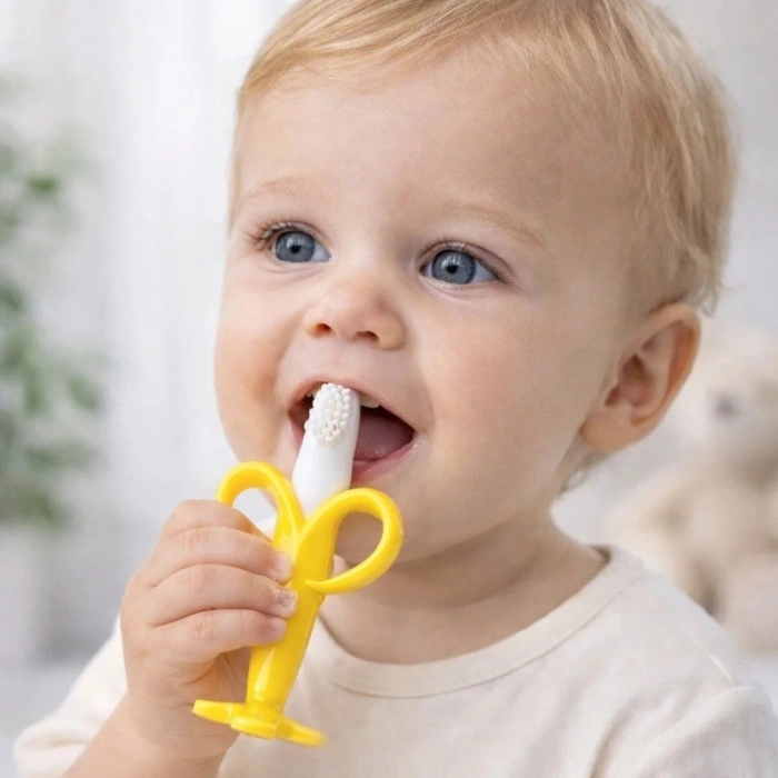 Muz Şekilli Diş Kaşıma Aparatı – Bebekler İçin Silikon Diş Kaşıyıcı, Diş Çıkarma Oyuncağı (5365)