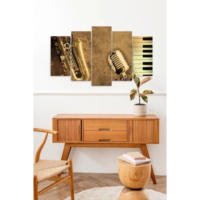 Müzik Köşesi 5 Parçalı Mdf Tablo 60 x 100