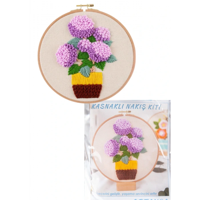 Nakış Kitleri Kasnaklı 13.5 X 18.8 cm Ortanca