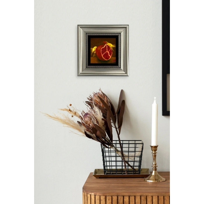 Nar Çerçeveli Taş Tablo 20 cm