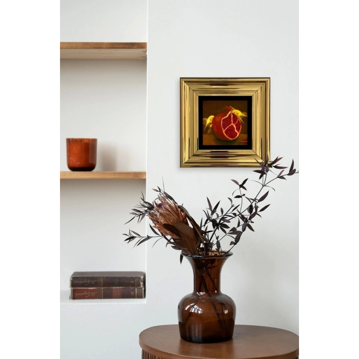 Nar Çerçeveli Taş Tablo 20 cm