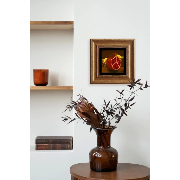 Nar Çerçeveli Taş Tablo 20 cm