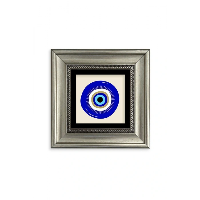 Nazar Boncuğu Çerçeveli Taş Tablo 20 cm