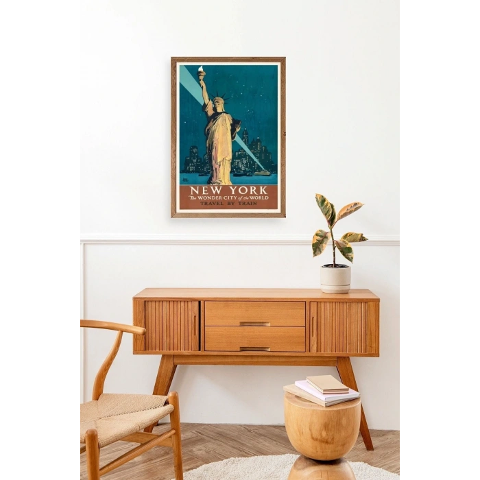 New York Ahşap Çerçeveli Tablo 17 x 23
