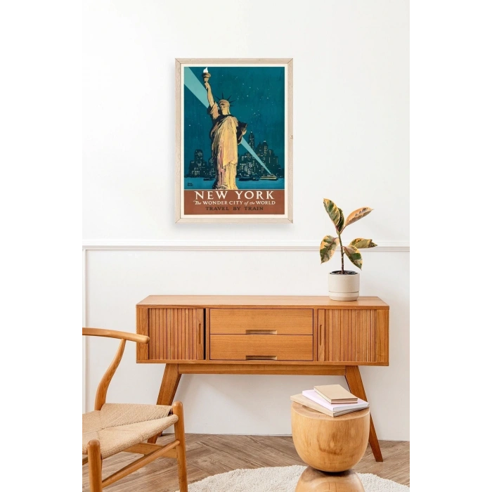 New York Ahşap Çerçeveli Tablo 30 x 42