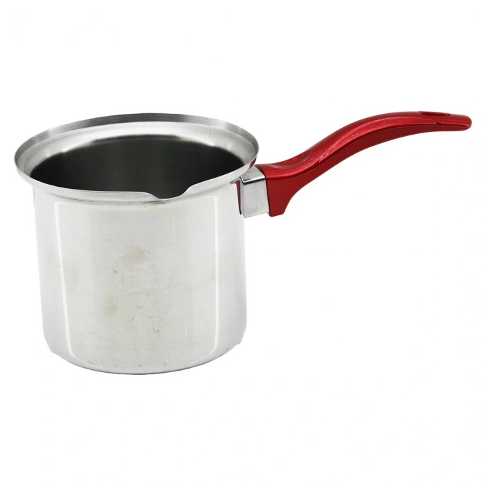 NO-7  ÇELİK CEZVE  KIRMIZI KULP (5365)