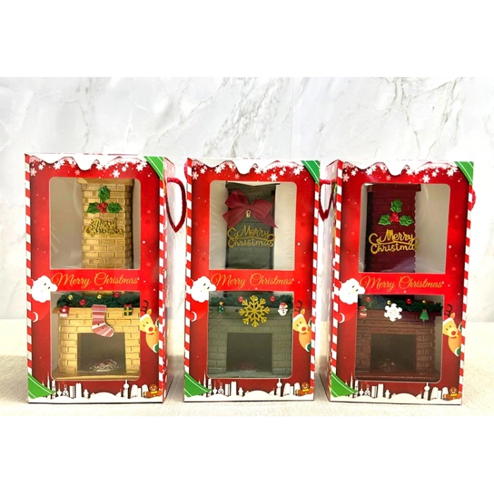 Noel Temalı Polyester Şömine Tütsülük