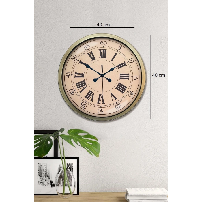 Nostalji Stil 40 Cm Metal Eskitme Duvar Saati