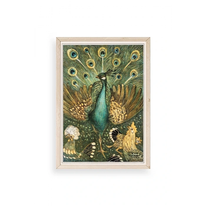 Nouveau Vintage Peacock Ahşap Çerçeveli Tablo 17 x 23