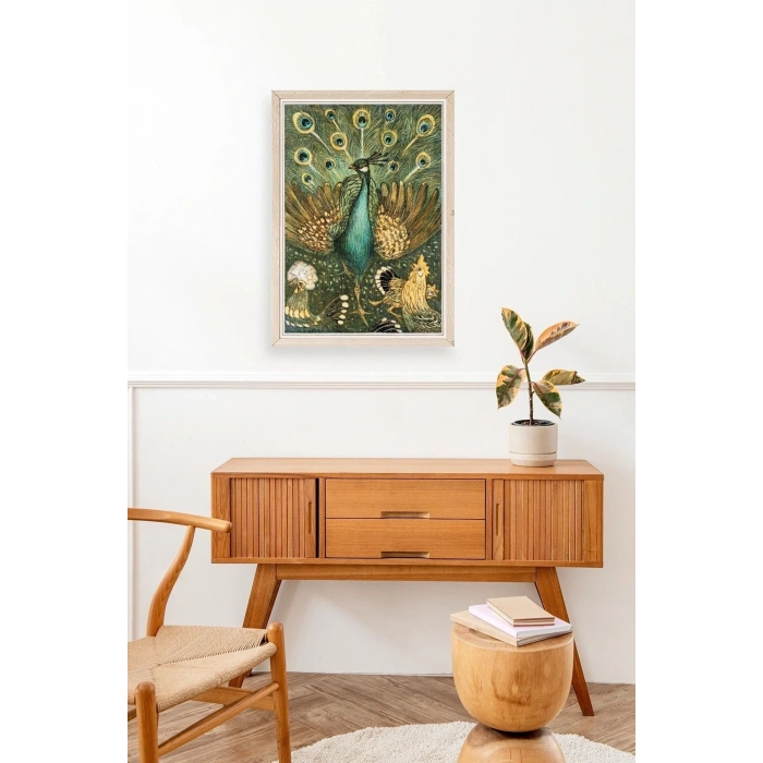Nouveau Vintage Peacock Ahşap Çerçeveli Tablo 30 x 42