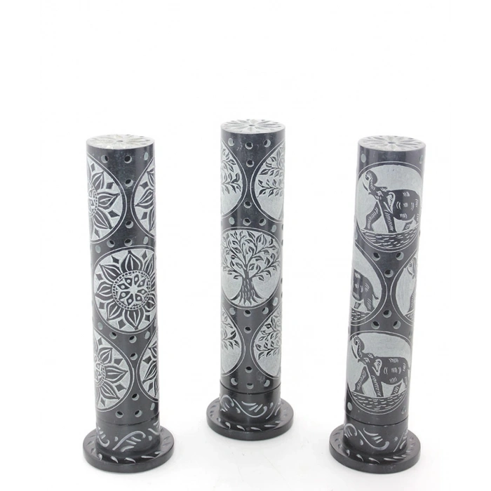 Obsidian Taşı İşlemeli Kule Tütsülük Model 2