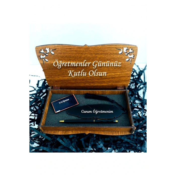 Öğretmenler Günü Ahşap Kutulu Kalem Ayraç Magnet Seti