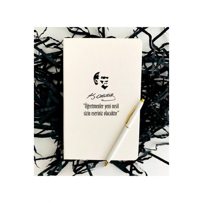 Öğretmenler Günü Atatürk Silüet Baskılı Defter Kalem Seti