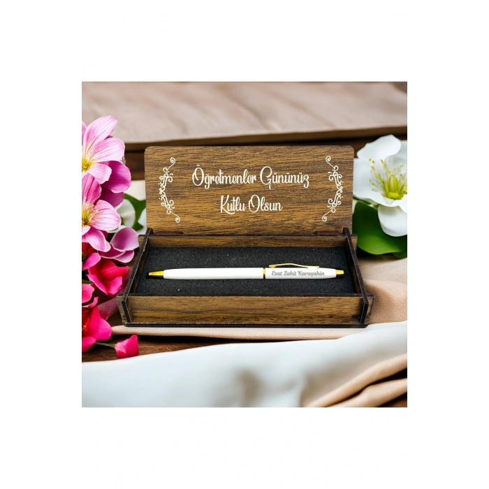 Öğretmenler Günü Kişiye Özel Kalem ve Ahşap Kutu