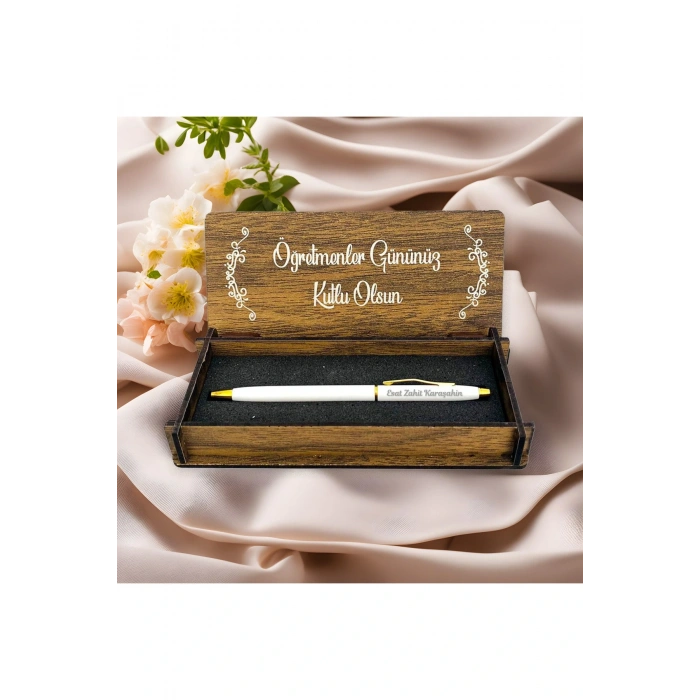 Öğretmenler Günü Kişiye Özel Kalem ve Ahşap Kutu