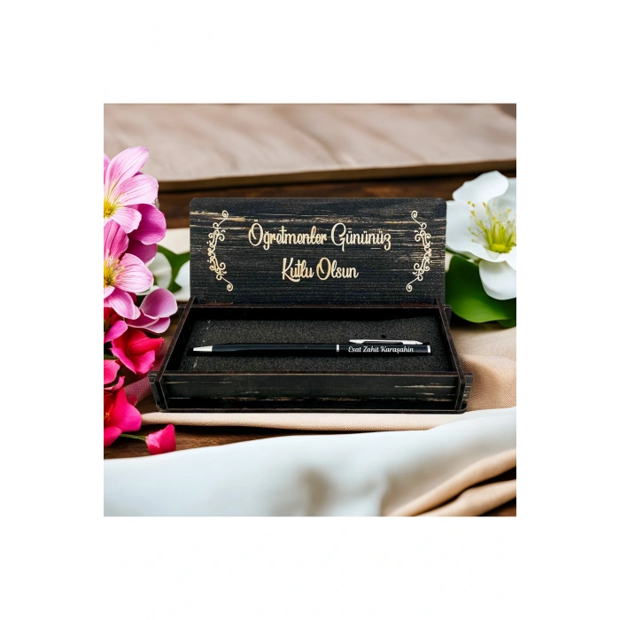 Öğretmenler Günü Kişiye Özel Kalem ve Ahşap Kutu