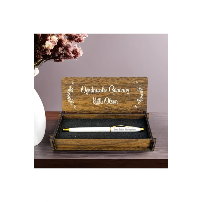 Öğretmenler Günü Kişiye Özel Kalem ve Ahşap Kutu