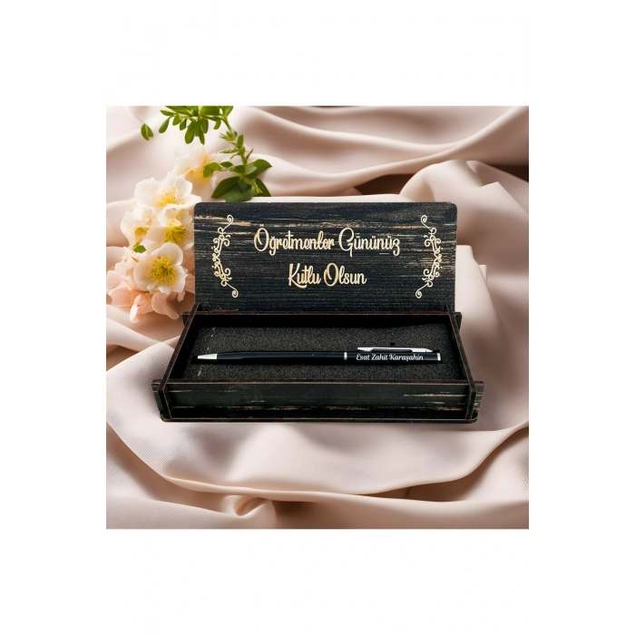 Öğretmenler Günü Kişiye Özel Kalem ve Ahşap Kutu