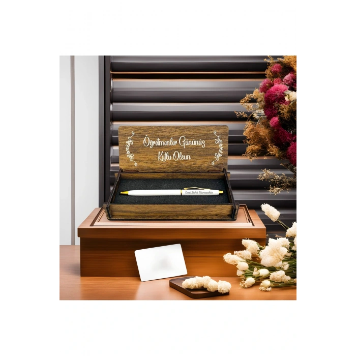 Öğretmenler Günü Kişiye Özel Kalem ve Ahşap Kutu