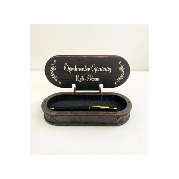 Öğretmenler Gününe Özel Tasarımlı Ahşap Kalem Kutusu