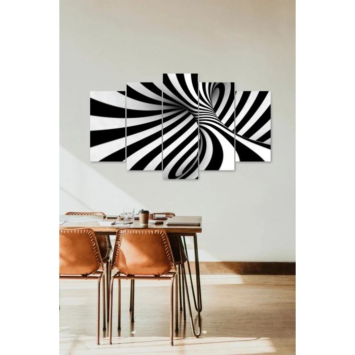 Opalizm Manzarası 5 Parçalı Mdf Tablo 60 x 100