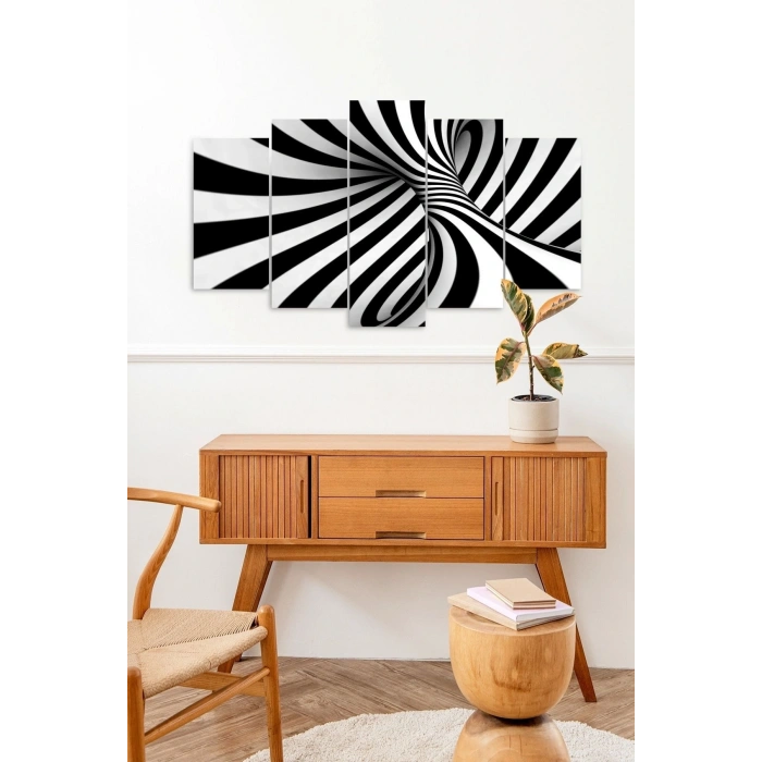 Opalizm Manzarası 5 Parçalı Mdf Tablo 60 x 100