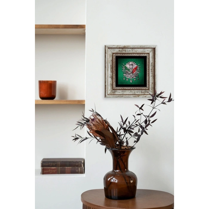 Osmanlı Tuğrası Çerçeveli Taş Tablo 20 cm