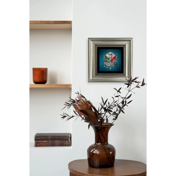 Osmanlı Tuğrası Çerçeveli Taş Tablo 20 cm