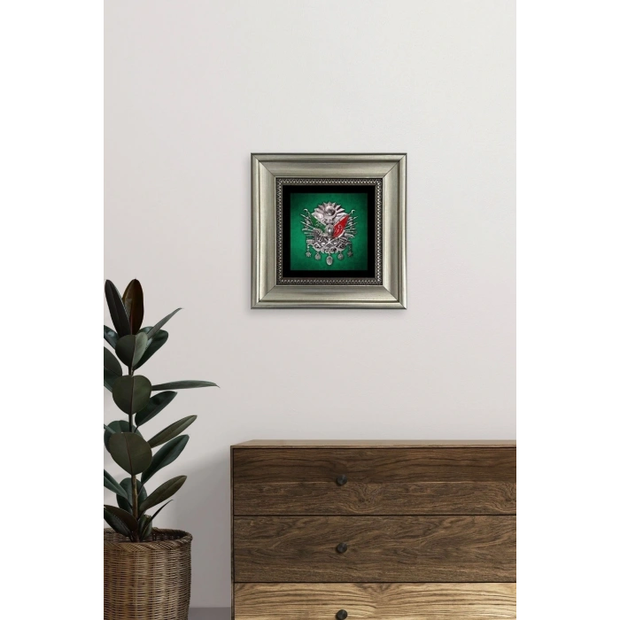Osmanlı Tuğrası Çerçeveli Taş Tablo 20 cm