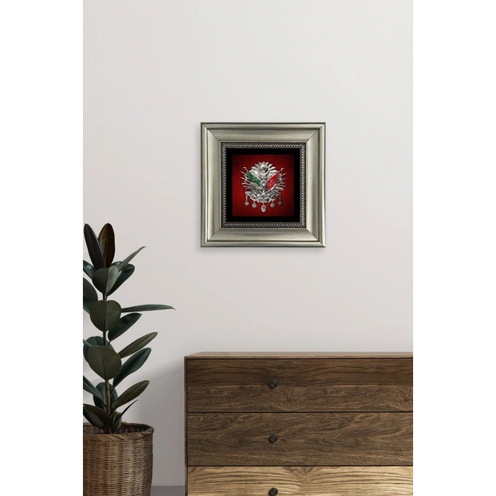 Osmanlı Tuğrası Çerçeveli Taş Tablo 20 cm