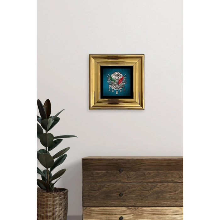 Osmanlı Tuğrası Çerçeveli Taş Tablo 20 cm