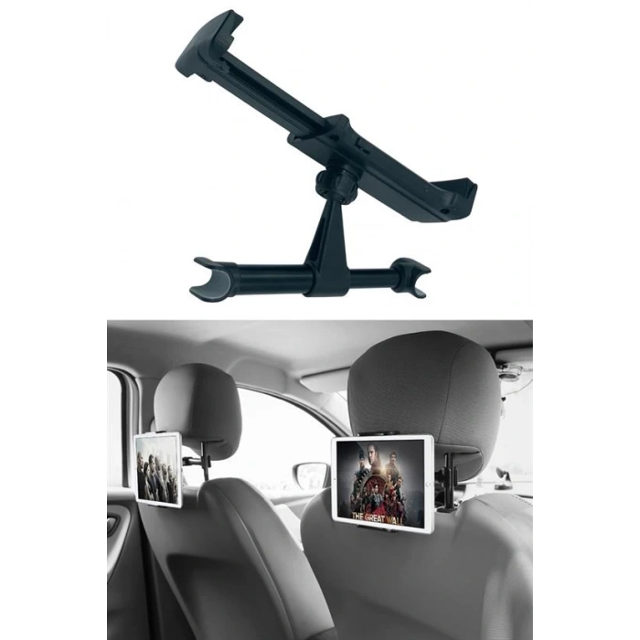 Oto Koltuk Arkası Telefon Tablet Tutucu Ayarlanabilir 360 Derece Dönebilen Pratik Stand (5365)