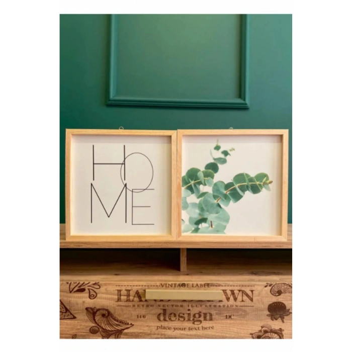 Oturma Odası Okaliptüs Home Ahşap Çerçeve Set 30 x 30
