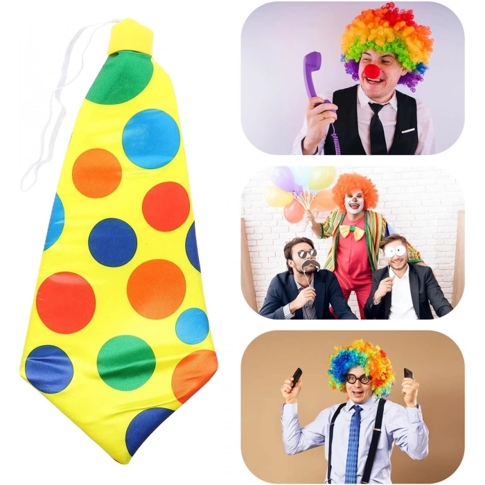 Clown Tie with Elastic Wide Cut 17x37 cm (5365)